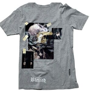 Blessed graphic tee Sz medium gray